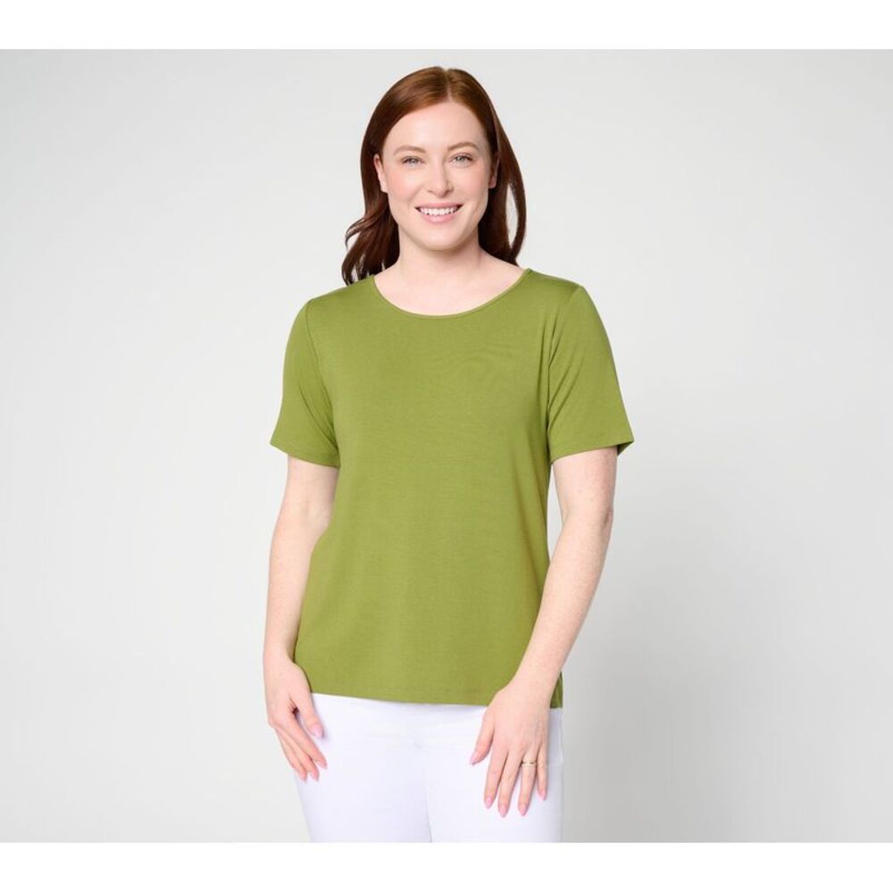 Susan Graver Women's Top Sz XS Make Your Selection: Essentials Green A724939